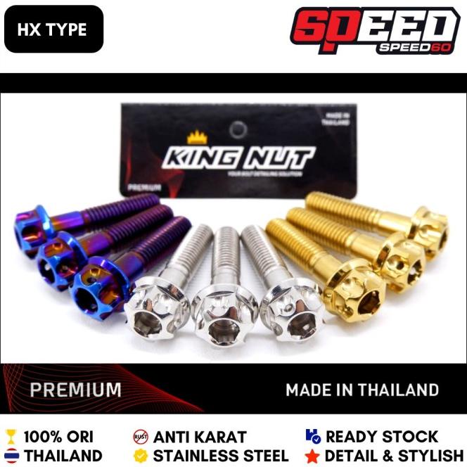 Probolt Baut Breket Kaliper Brembo 4P Depan Xmax King Nut Thailand