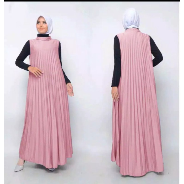 (FREE ONGKIR)COD PROMO BESAR BESARAN LONG DRESS PLISKET/DRESS PLISKET/GAMIS KUTUNG/DRESS