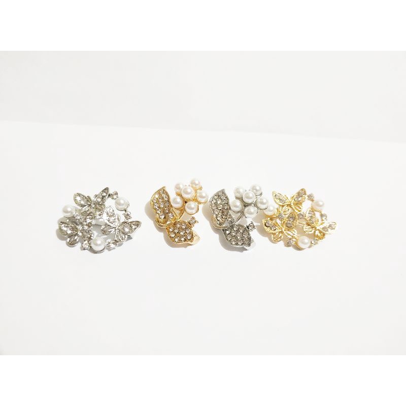 RB30 Bros Bunga dan Kupu kupu Silver Gold 2cm