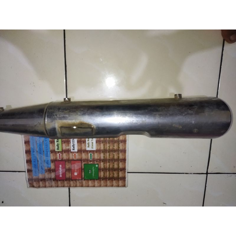 Knalpot kharisma 125 Kirana 125 standar ori leheran udah ganti namun tetap masuk dan pas