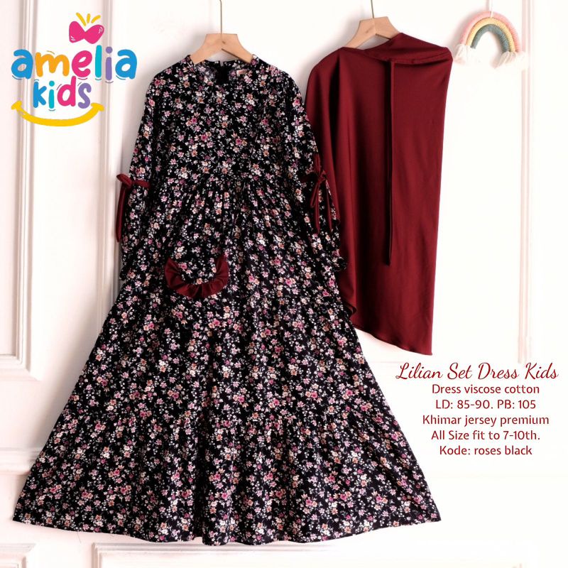 LILIAN SET DRES KIDS VOL1 VOL2 TWILL PREMIUM/JERSEY PREMIUM ORI BY AMELIA KIDS