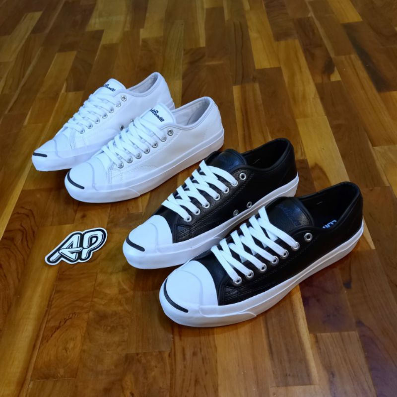 Converse Jack Purcell Leather Ox Black Sepatu
