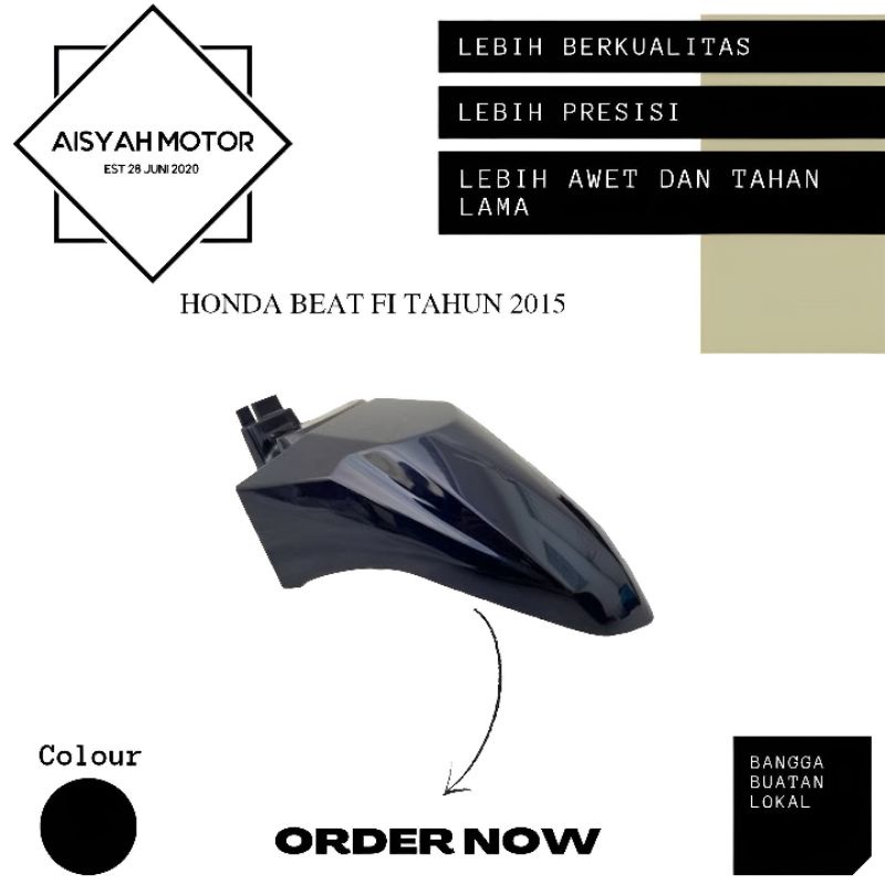 Cover Bodi Spakbor Depan Tameng Honda Beat FI Warna Hitam Tahun 2015