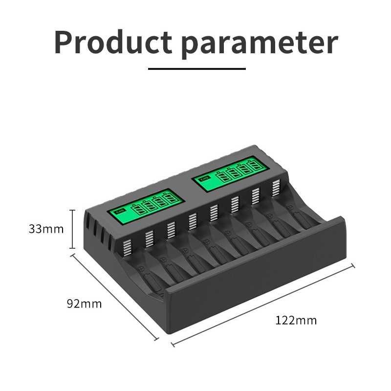 PUJIMAX Charger Baterai 8 Slot AA AAA NiMh NiCd Fast Charging USB 1.2V - PJ8