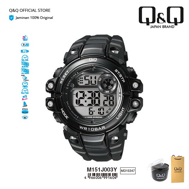 Must Have Q&Q Qnq Qq Original Jam Tangan Pria Digital - M151 M151J Water Resist Terlaris