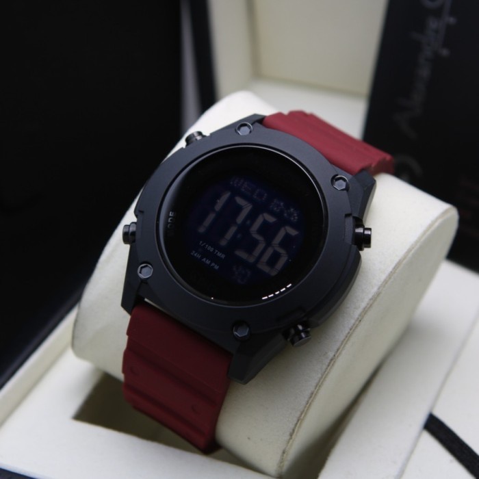 Promo Jam Tangan Alexandre Christie Pria Ac9376Mh Digital Rubber Original Termurah