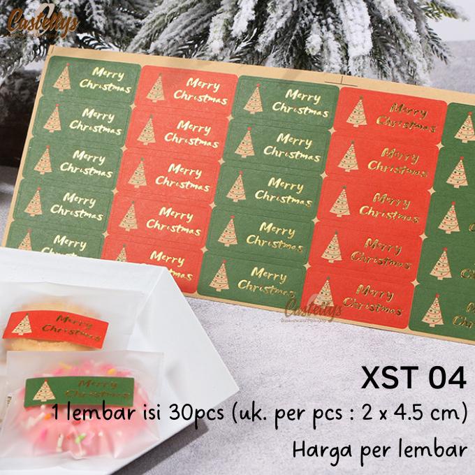 

`````````] Sticker Stiker Label Natal XST04 Kue Cookies Hampers Kado Christmas