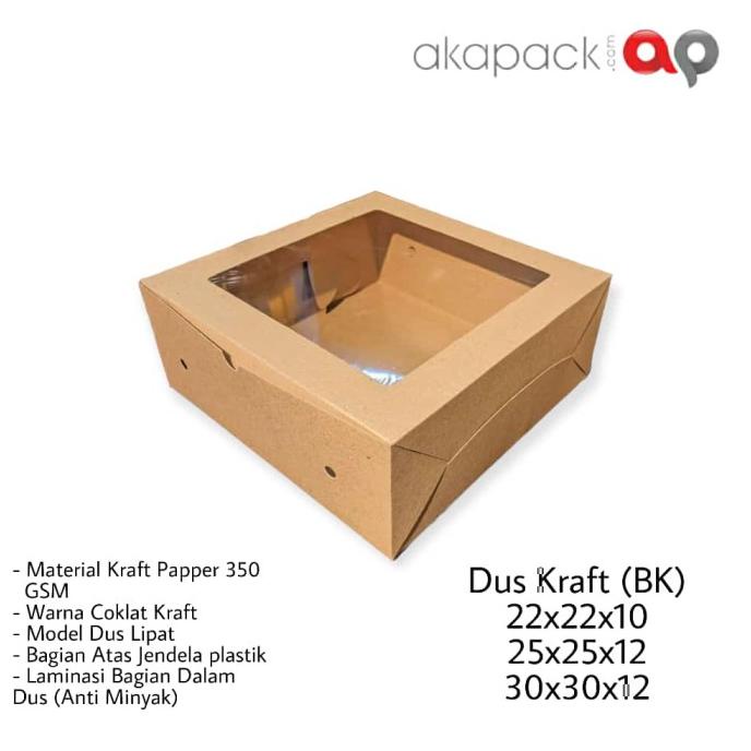 

Open DS] BK Dus Kraft / Box Kraft Window / Dus Coklat BK 22x22x10cm , BK 25x25x