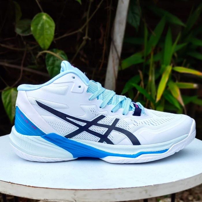 Terlaris Sepatu Asics Sky Ellite Ff Mt2 Mid White Blue Sepatu Volly Ball
