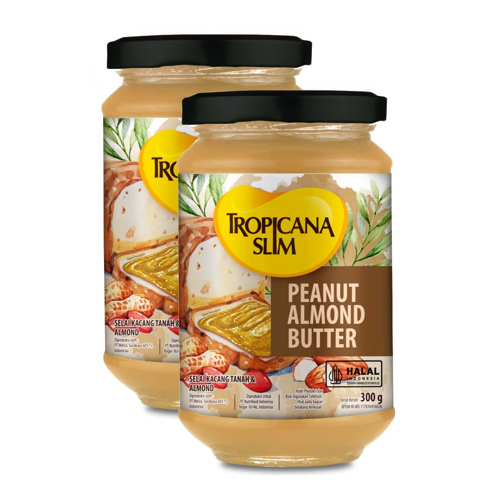 

Slim Peanut Almond Butter Spread Jam 300 Gram Selai Kacang Almond Nikmat Tanpa Gula Pasir