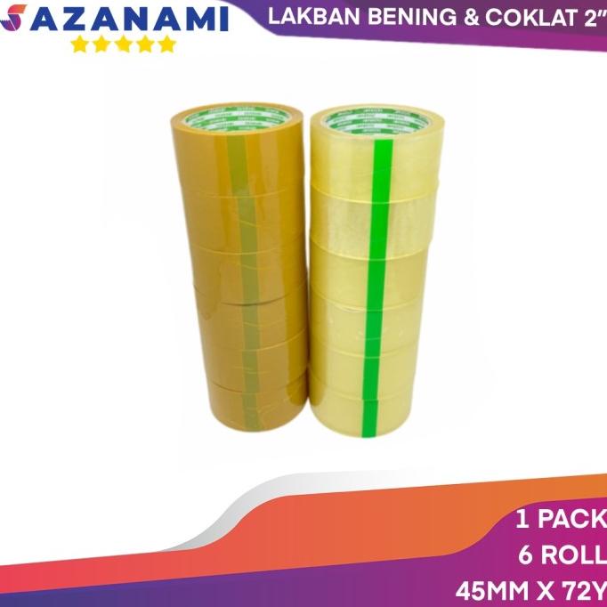 

HOT PROMO Lakban Bening 2" 45MM 72 Yard Sazanami Opp Tape Lakban Coklat