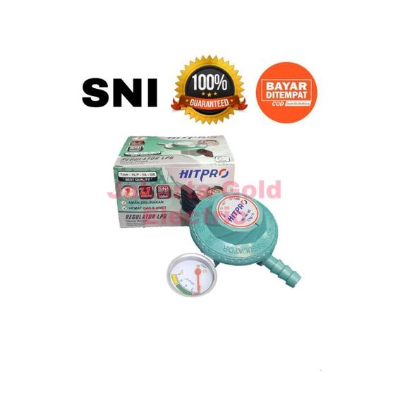 Terbaru REGULATOR GAS HITPRO LOW PRESSURE DENGAN METER PENGUKUR TEKANAN REGULATOR LPG ..
