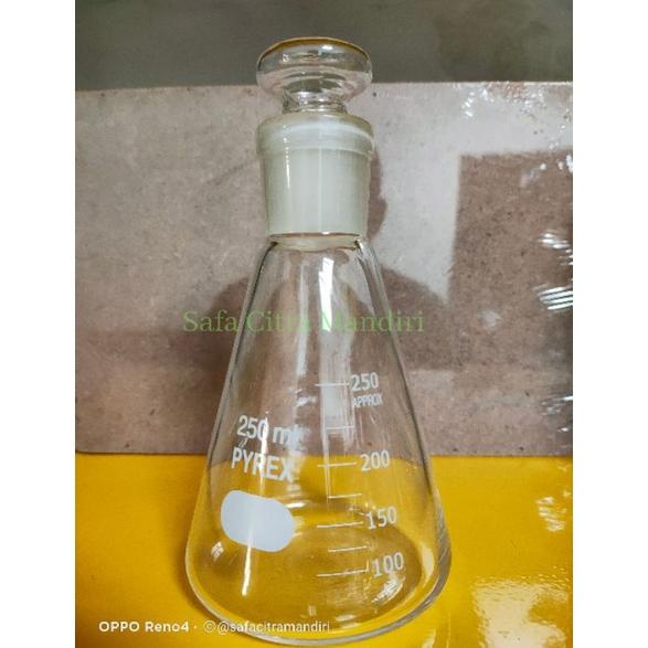 Update Erlenmeyer Flask 250ml with glass sper / dengan tutup kaca Pyrex