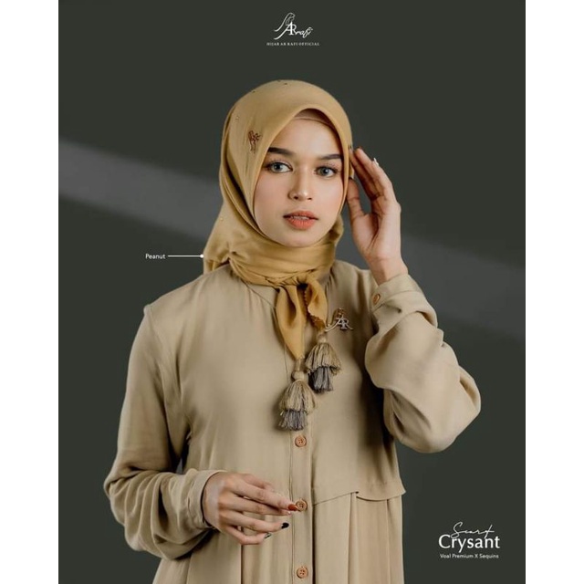 Arrafi Hijab Jilbab Segi Empat Crysant Scarf Original Terbaru