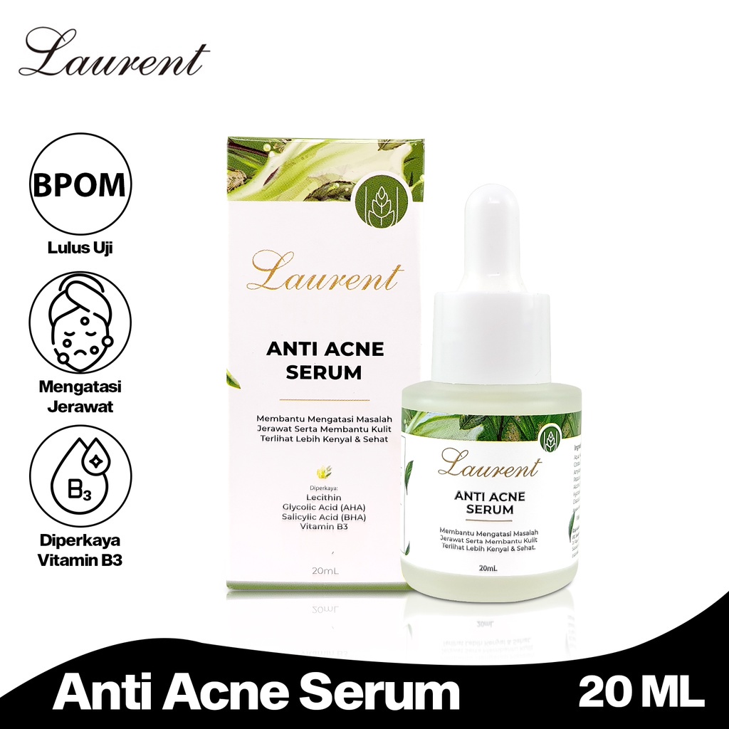 Laurent Anti Acne Serum 20 Ml Atasi Jerawat Salicylic Acid Pembersih Wajah Bpom Hol-Laurent-Anti