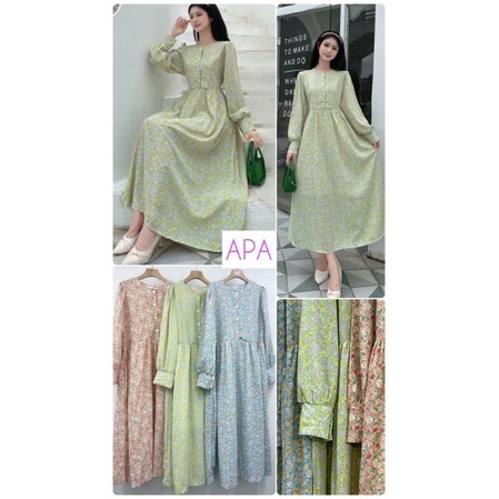 midi motif / midi korean style / midi casual / midi kekinian / dress hijab