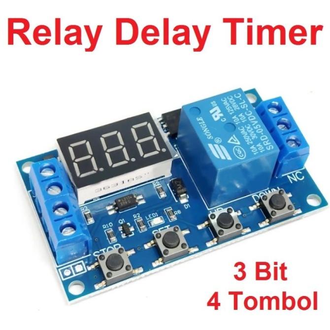 Relay Timer Delay Modul Display 4 Tombol Digital DC Time Switch Module