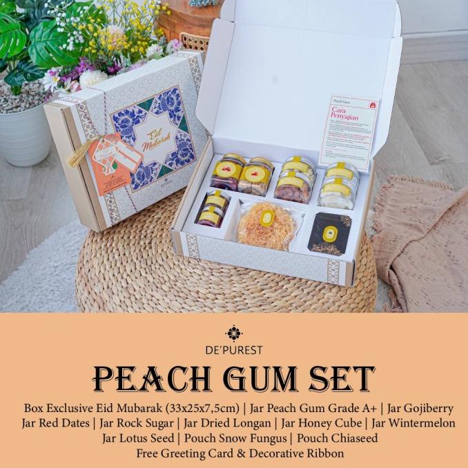 

Hampers Idul Fitri Lebaran Paket Lengkap Peach Gum 10 in 1 Free Kurma