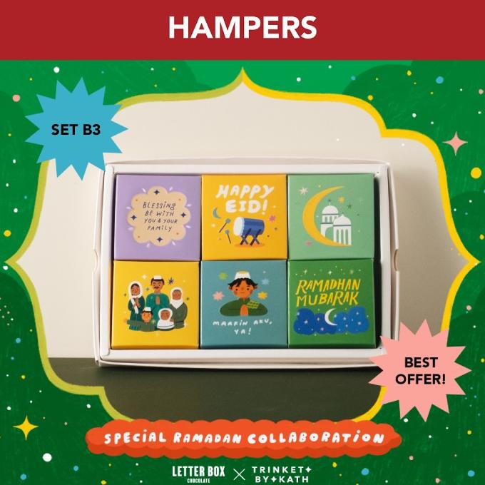 

Promo 2x3 Chocolate Letter Box x Trinket / Coklat Hampers Ramadan / Lebaran