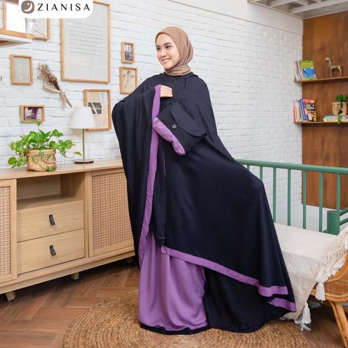 Mukena Zianisa New Salwa Purple-Black Allsize