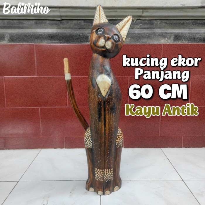 PATUNG KUCING KAYU/PAJANGAN KUCING/DEKORASI PATUNG KUCING/CAT STATUE