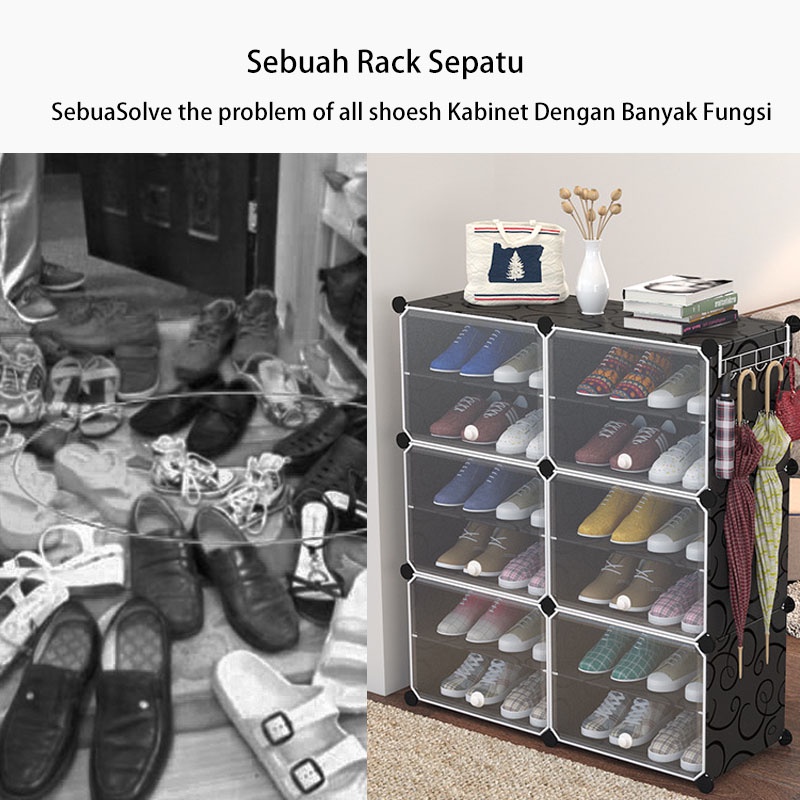 HEINO Lemari Rak Sepatu Tertutup Susun Rak Sepatu Tertutup Rak Sepatu Kotak Sepatu Tempat Penyimpanan Tempat Sepatu Anti Debu Rak Sepatu Serbaguna Kotak Sepatu Portable Rak Sepatu Plastik Susun