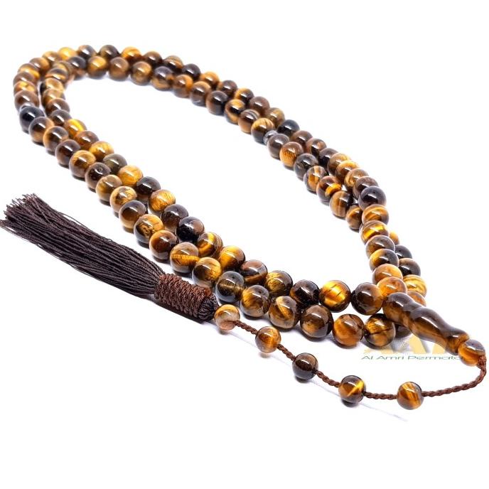 tasbih batu natural tiger eye 99 butir GARANSI ASLI / tasbih batu alam