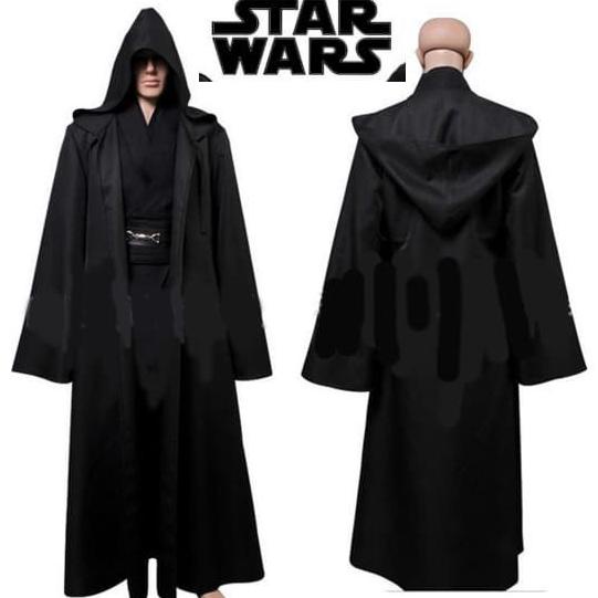 Kostum jubah hitam starwars jedi vader anak dewasa halloween