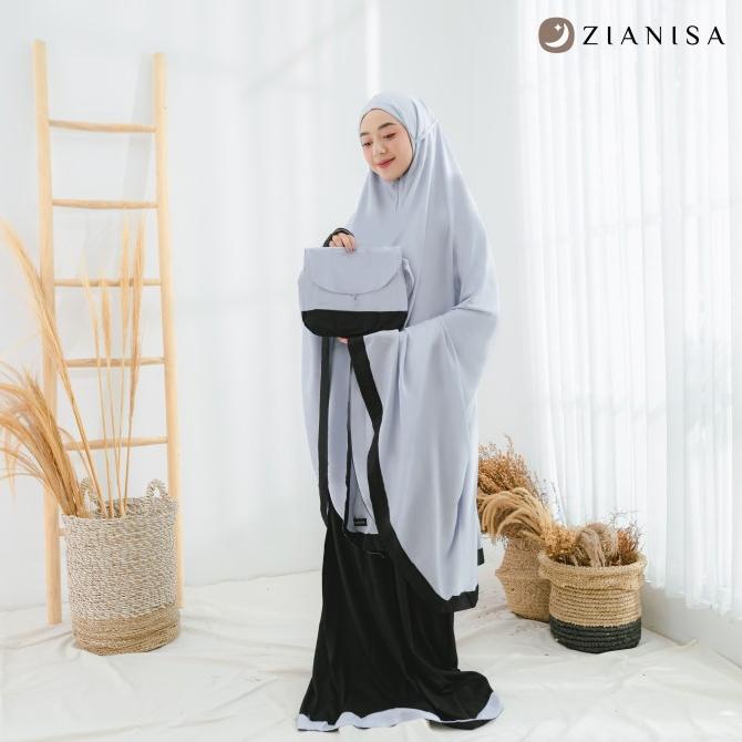 Mukena Zianisa New Salwa Black Grey Allsize