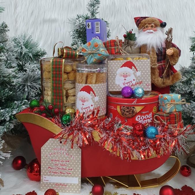 

Paket dekorasi hampers natal christmas parcel hadiah kue kering 65