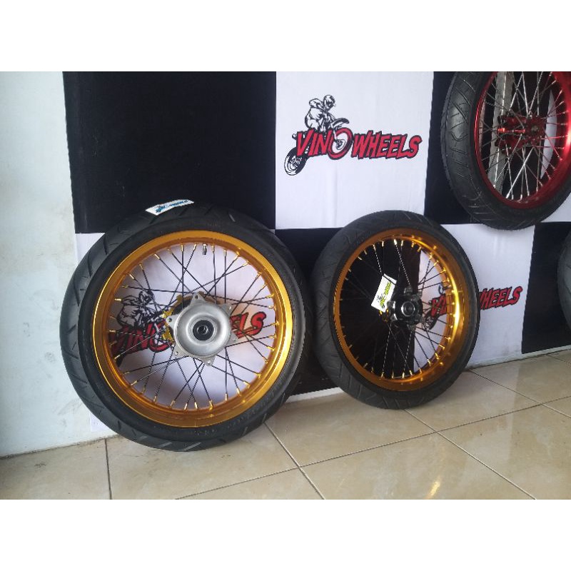 PAKET HEMAT WHEELSET VELG RODA SUPERMOTO HONDA CRF 150L VELG ROSSI