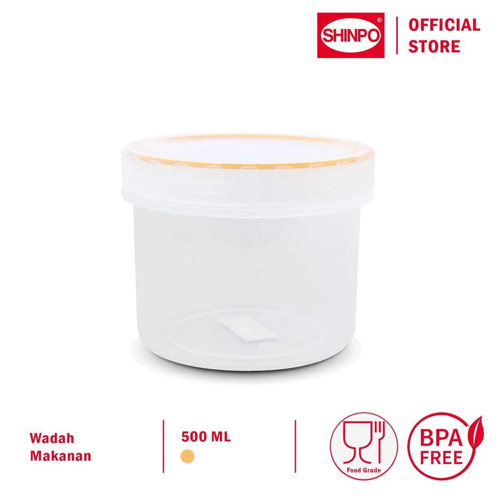 SHINPO Toples Plastik Ukuran M 500 ML Tempat Cemilan Food Storage Wadah Makanan SPO-SIP-351M