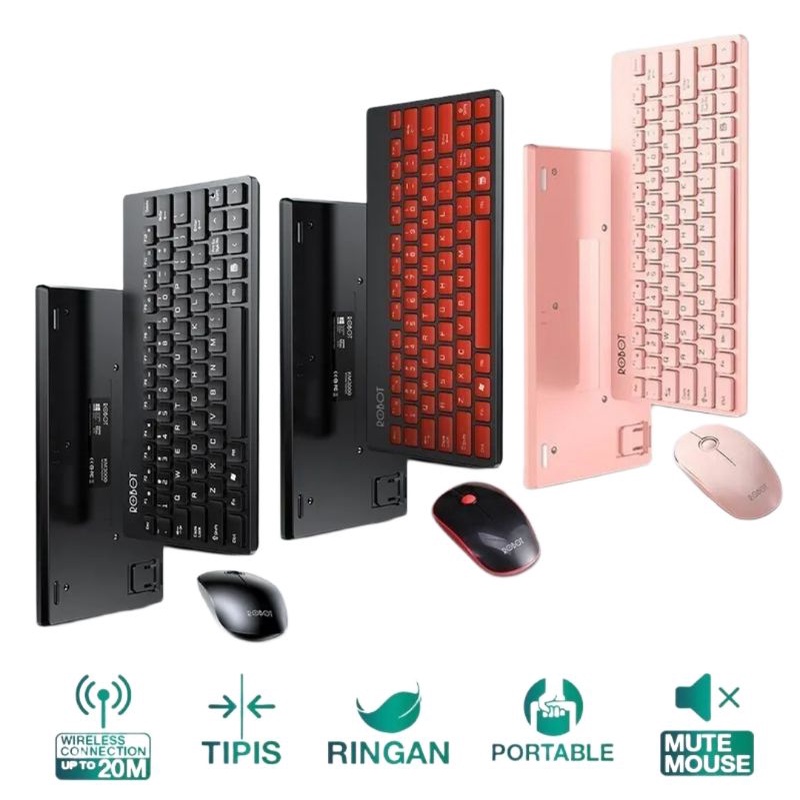 WIRELESS KEYBOARD DAN MOUSE SET ROBOT KM3000