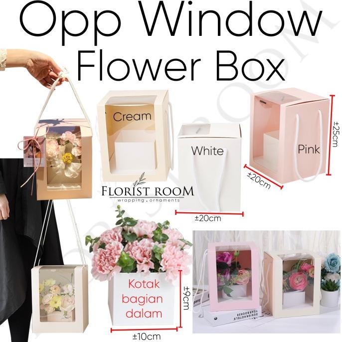 

(:(:(:(] OPP Window Flower Box - Kotak Bunga - Hamper Kado Kue Goodie Bag
