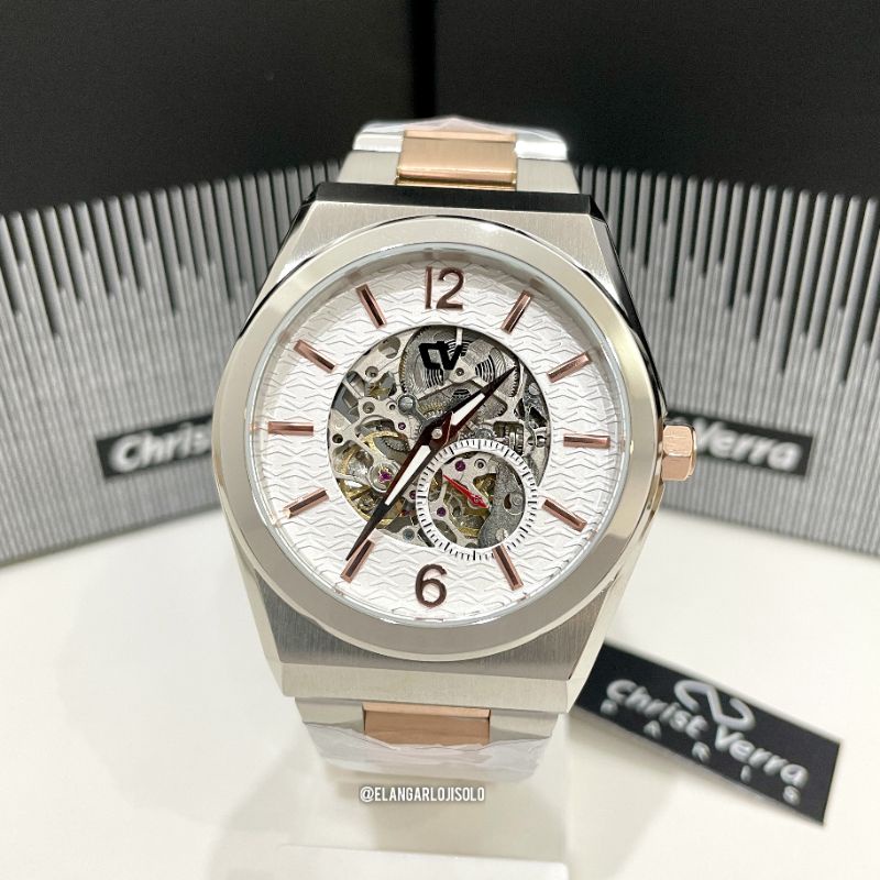 JAM TANGAN PRIA CHRIST VERRA CV C 920135G-14 SLV AUTOMATIC ORIGINAL