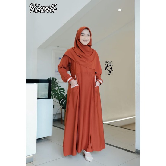 Gamis bordir set Khimar Rianti Adisty Khanzaa RJ M L XL XXL dan GAMIS Nadia Original By Alfaro set syari remaja Itycrepe Premium Set Khimar AL FARO