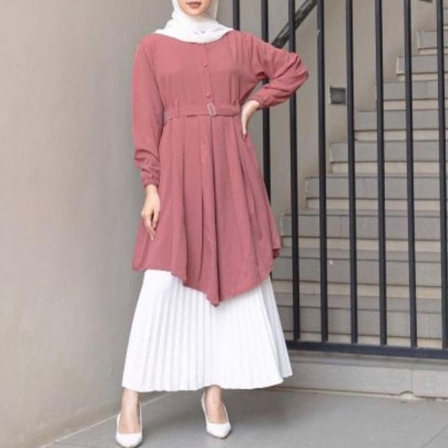 SS (COD) TUNIK AMANDA / TUNIK MUSLIM WANITA / TUNIK WANITA MURAH POLOS KEKINIAN TERBARU / amanda