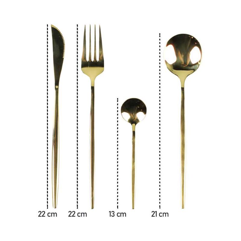 Tander Gold Cutlery Set Perlengkapan Makan Sendok Garpu Pisau 24PCS - TD-4128