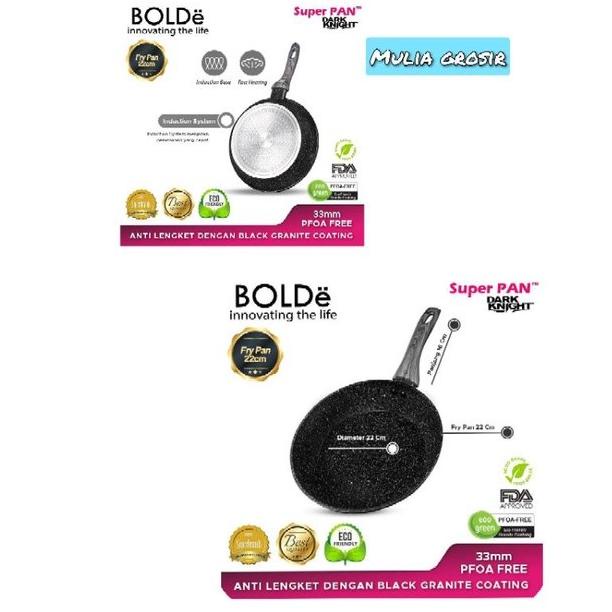 Buruan serbu] Fry Pan Bolde Bolde Pan Fry 22cm Black Dark Knight