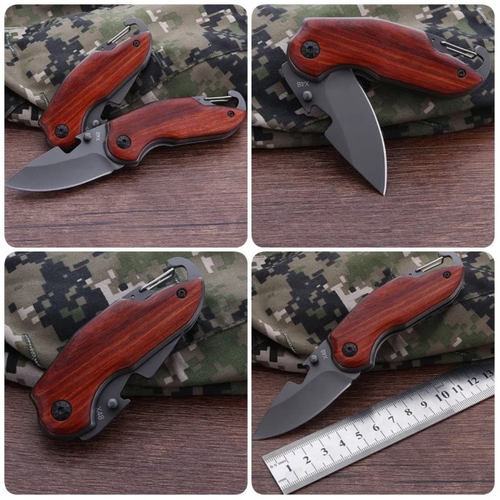 Pisau Lipat Mini Pocket With Keychain Survival Pisau Saku
