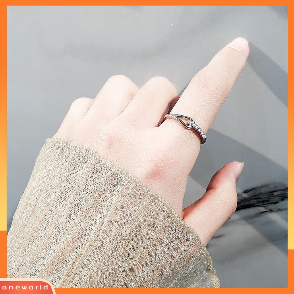 Cincin Berlian Imitasi Model Hollow Out Terbuka Untuk Wanita