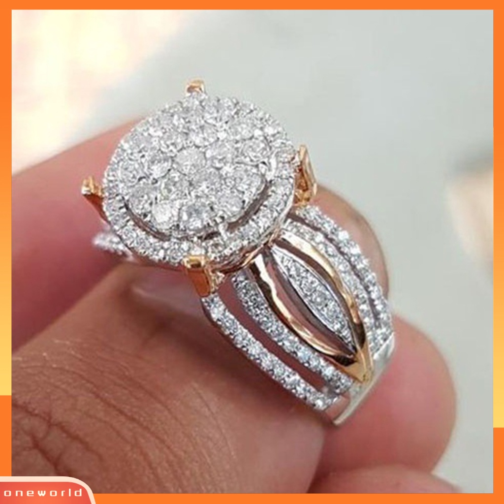 {oneworld} Cincin Wanita Hias Berlian Imitasi Tidak Luntur Ringan Multi Layers Wedding Circlet Untuk Ulang Tahun