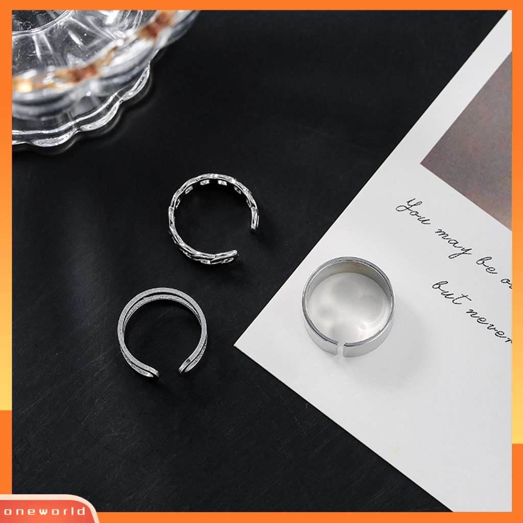 3pcs / Set Cincin Knuckle Model Terbuka Dapat Disesuaikan Untuk Aksesoris Perhiasan