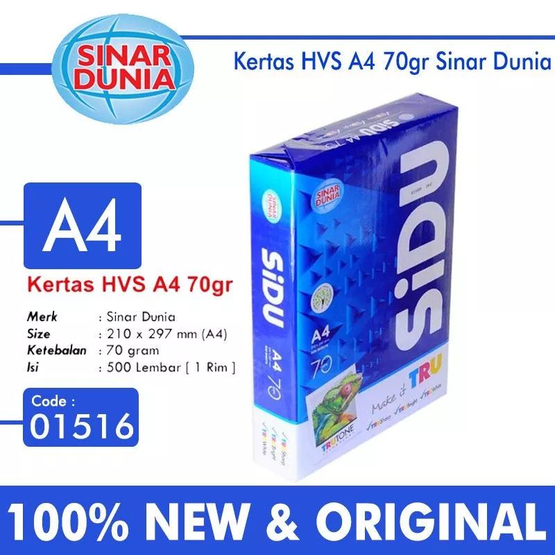 

KERTAS HVS SIDU A4 70G