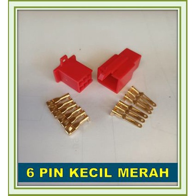 SOKET  6 PIN SKUN KECIL MERAH / SOCKET KABEL 6 PIN KECIL / KONEKTOR 6 PIN KECIL