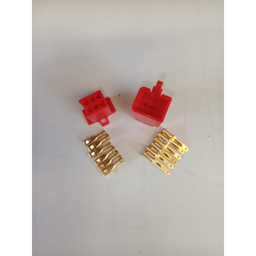 SOKET  6 PIN SKUN KECIL MERAH / SOCKET KABEL 6 PIN KECIL / KONEKTOR 6 PIN KECIL