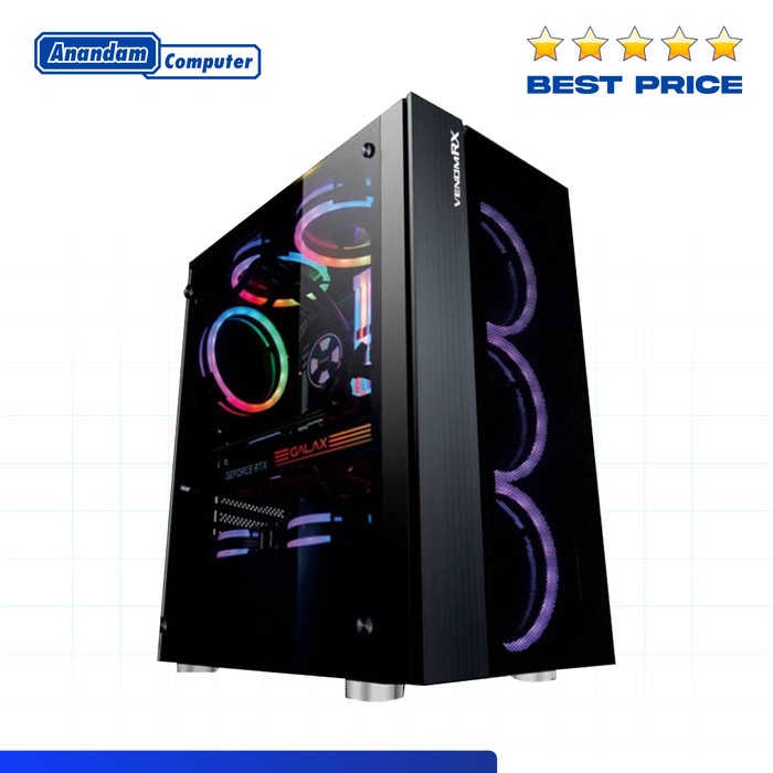 VenomRX DROGON - ATX Tempered Glass + 4pcs RGB Fan Venom RX