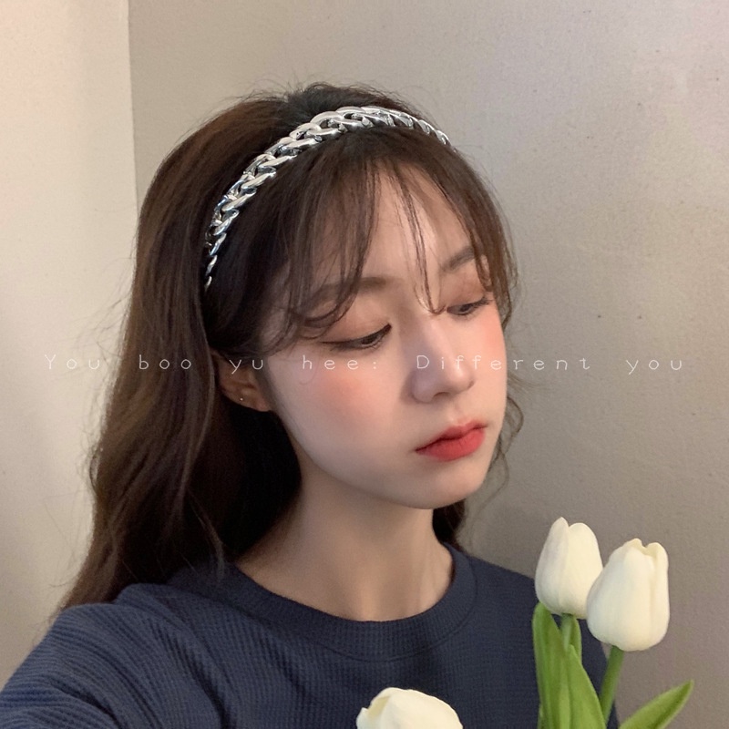GOLD SILVER METAL CHAIN HEAD HOOP HAIR BAND BANDO BENDO RANTAI BESI EMAS HEADBAND KOREA KOREAN AKSESORIS RAMBUT WANITA
