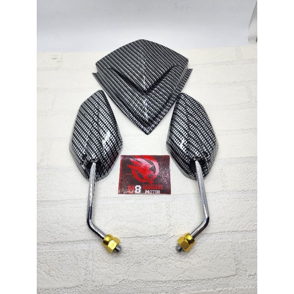 Paket Visor Karbon Mio Sporty + Spion Yamaha Jupiter Karbon Gagang Chrome