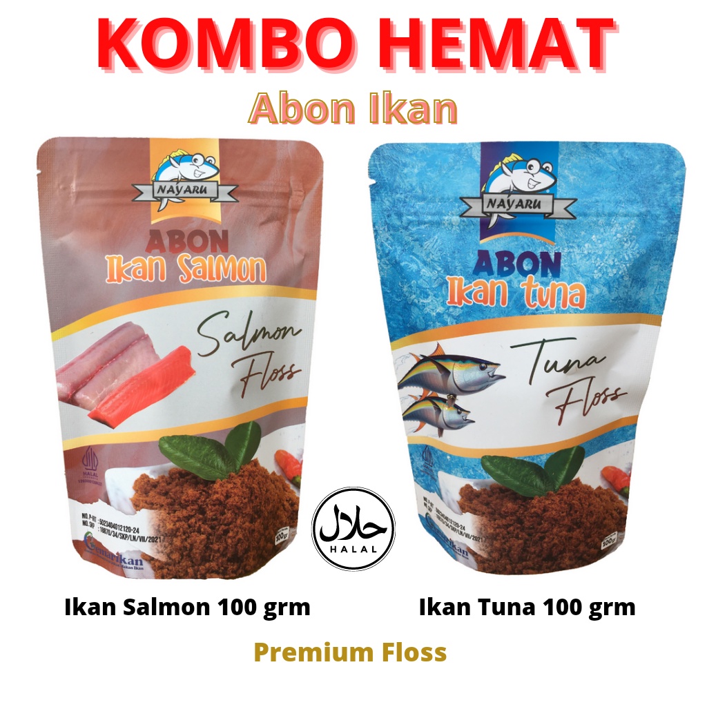 

PROMO Combo Hemat Abon Ikan Salmon Tuna asli Premium Floss MPASI Non Msg Tanpa Pengawet Halal 200 GR